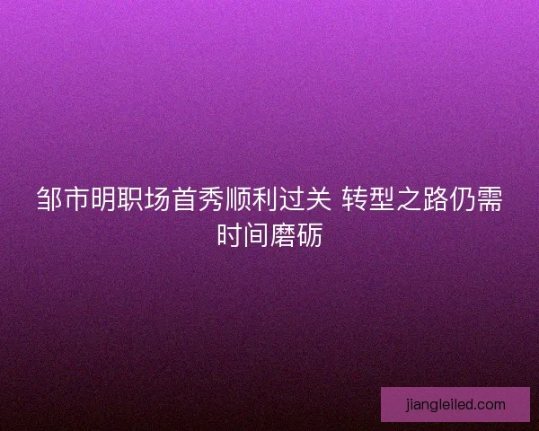 邹市明职场首秀顺利过关 转型之路仍需时间磨砺