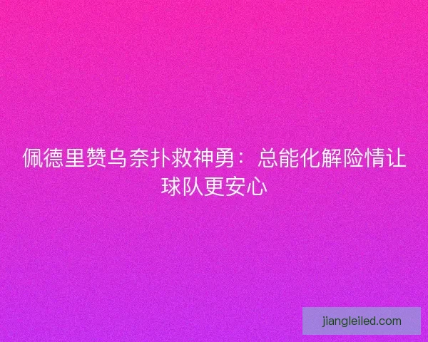 佩德里赞乌奈扑救神勇：总能化解险情让球队更安心